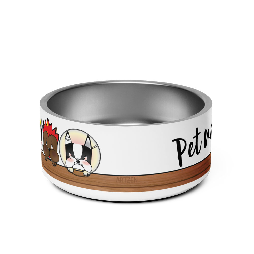 custom pet bowl side