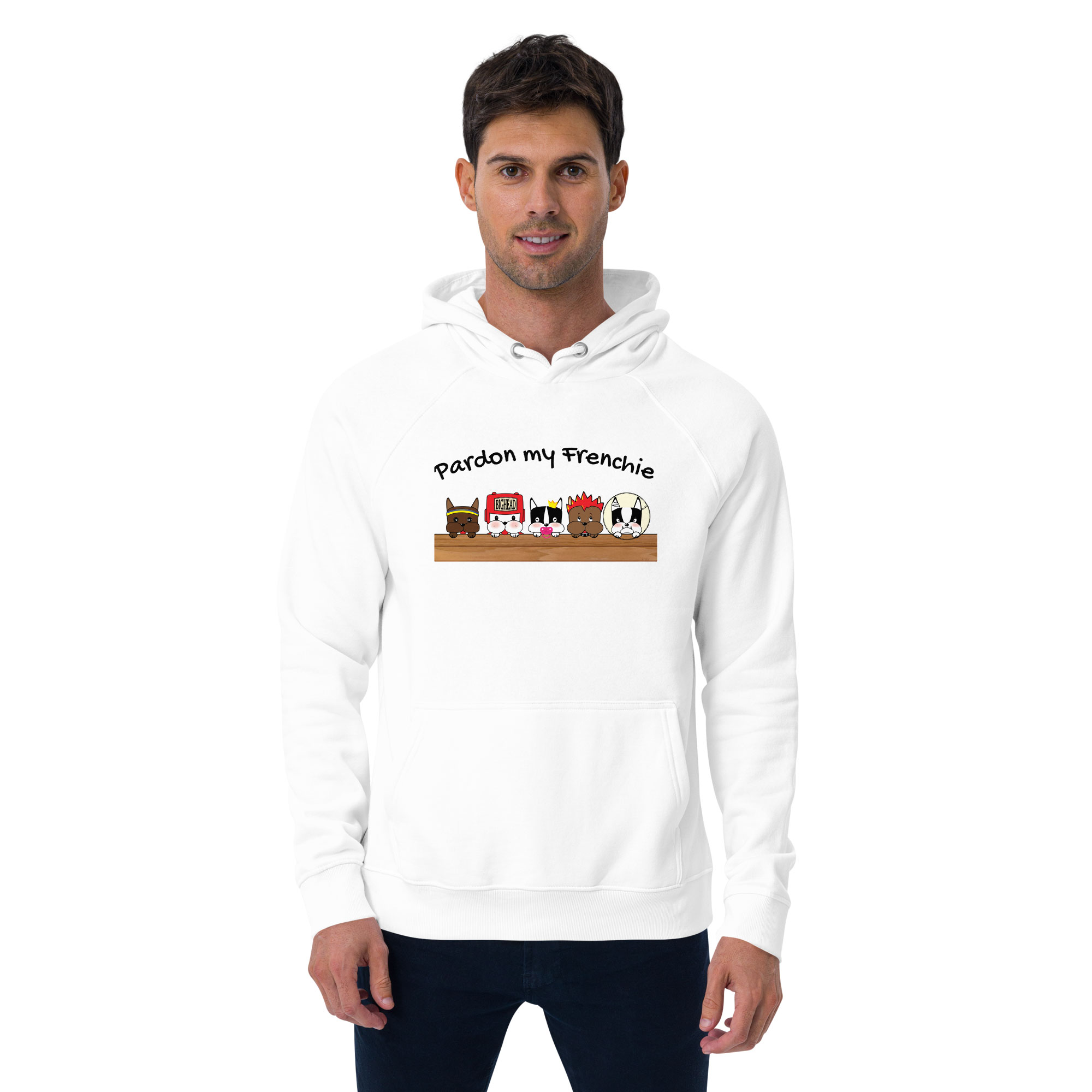 Unisex ECO Hoodie front white man