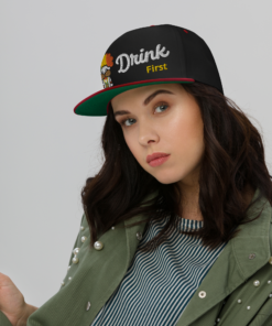 HipHop Don Flat Bill Cap - Drink First, Talk Later Design