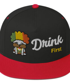 Alternative view of HipHop Don Flat Bill Cap - Drink First, Talk Later Design